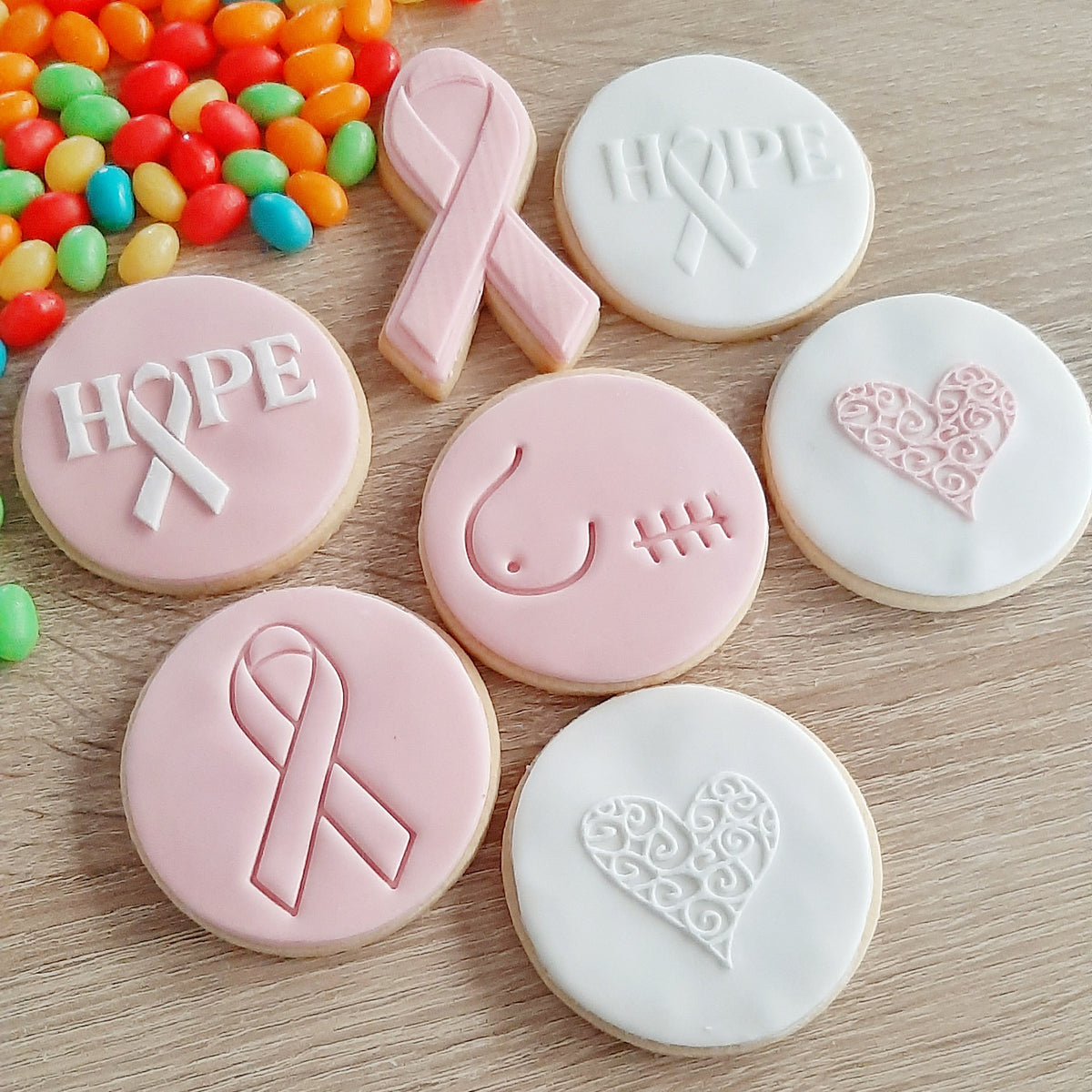 Breast Cancer Awareness Cookie Cutters & Fondant Stamps – Little Monkey NZ