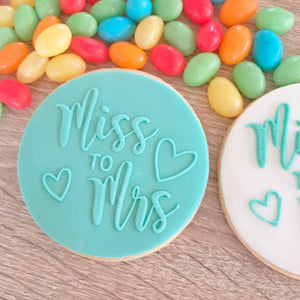 Miss to Mrs Raised Acrylic Fondant Stamp