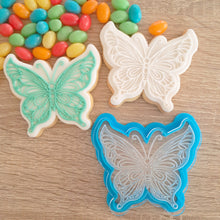 Load image into Gallery viewer, Butterfly Raised Acrylic Fondant Stamp &amp; Cookie Cutter