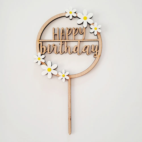 Daisy Happy Birthday Cake Topper