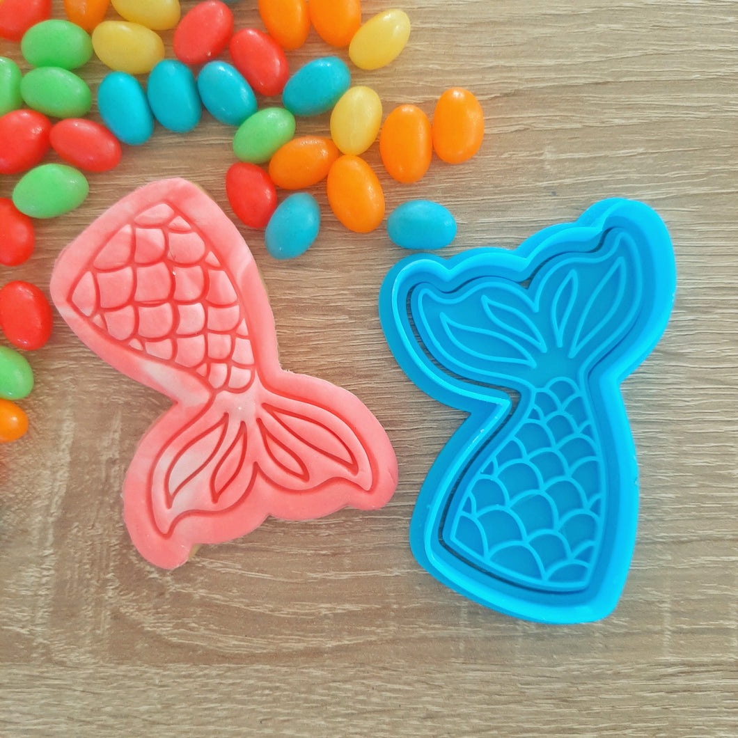 Mermaid Tail Cookie Cutter & Fondant Stamp