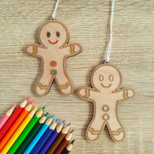 Load image into Gallery viewer, Gingerbread Man Wooden Christmas Decoration