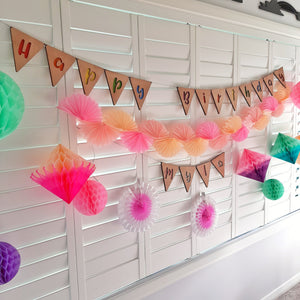 Happy Birthday Wooden Bunting Flags