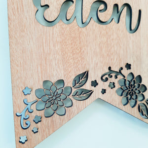 Custom Name/Text Wooden Flag