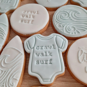 Crawl Walk Surf Mini Fondant Stamp