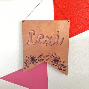 Custom Name/Text Wooden Flag