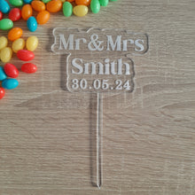 Load image into Gallery viewer, Custom Engraved Acrylic Clear Cake Topper