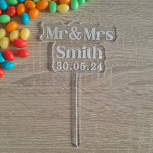 Custom Engraved Acrylic Clear Cake Topper