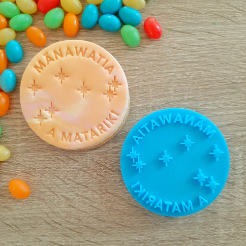 Mānawatia a Matariki with Stars Fondant Stamp