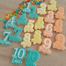 Load image into Gallery viewer, Number 10 Ten Raised Acrylic Fondant Stamp &amp; Cookie Cutter