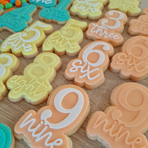 Number 8 Eight Raised Acrylic Fondant Stamp & Cookie Cutter