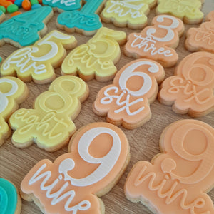 Number 9 Nine Raised Acrylic Fondant Stamp & Cookie Cutter