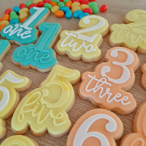 Number 5 Five Raised Acrylic Fondant Stamp & Cookie Cutter