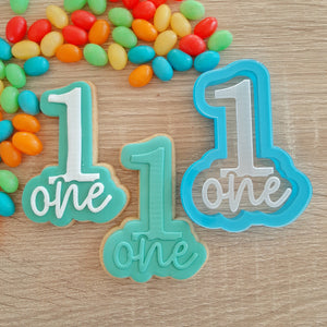 Number 1 One Raised Acrylic Fondant Stamp & Cookie Cutter