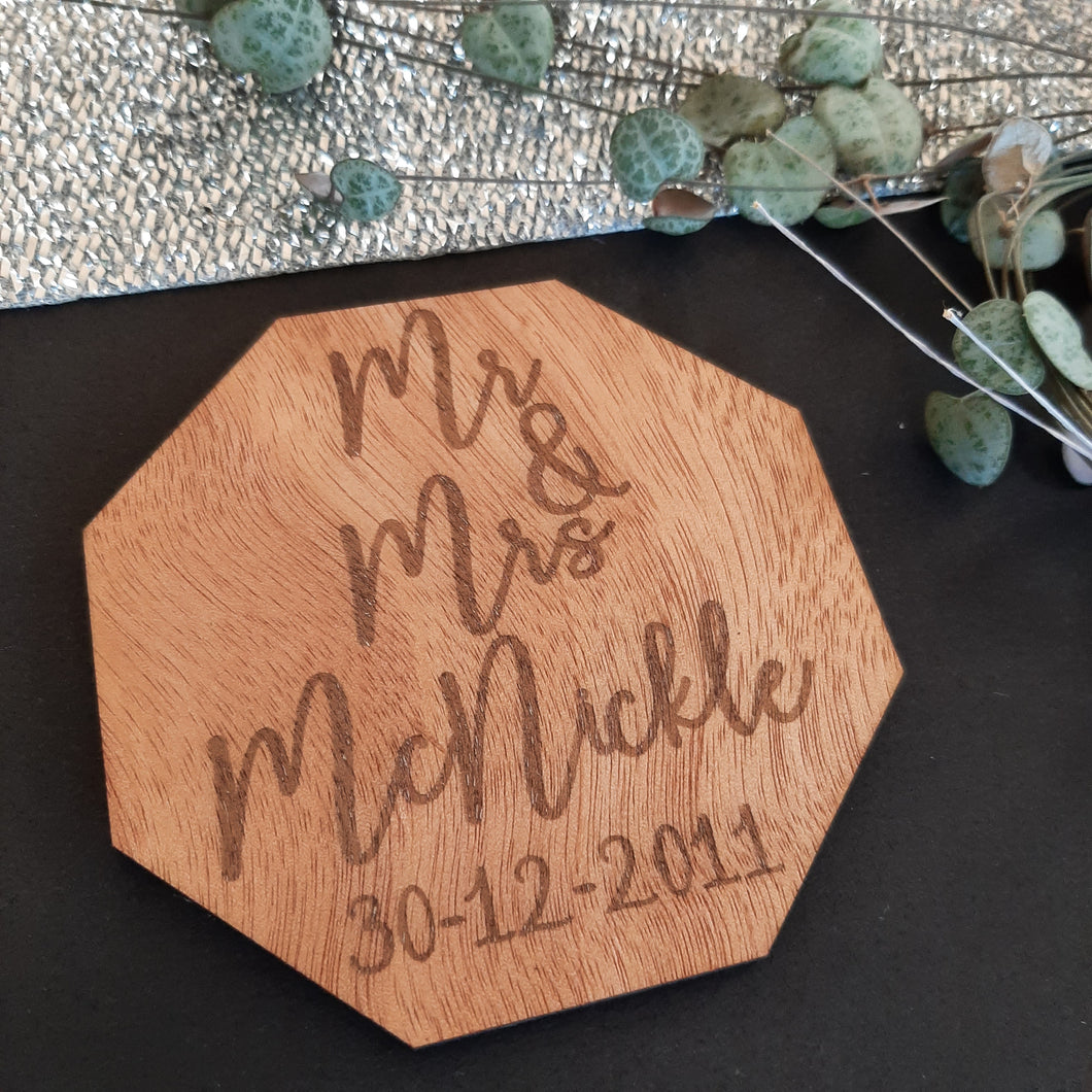 Custom Text Wooden Coaster