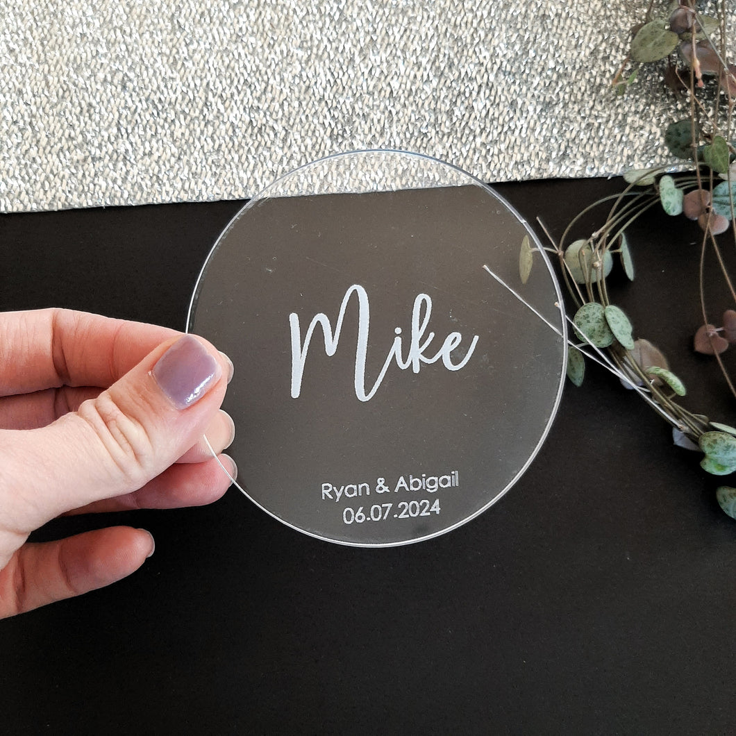 Personalised Wedding Acrylic Coaster