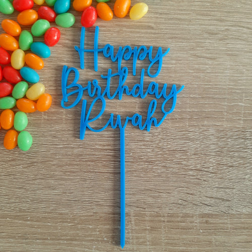 Personalised Acrylic Happy Birthday Cake Topper