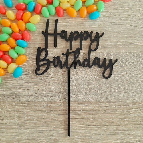 Acrylic Happy Birthday Cake Topper (more colours available)