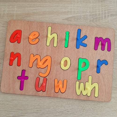 Lowercase Māori Alphabet Puzzle (3+ yrs) - Brights