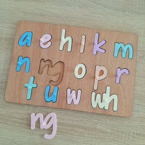 Lowercase Māori Alphabet Puzzle (3+ yrs) - Pastels