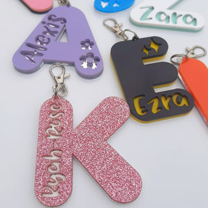 Personalised Letter Bag Tag/Keyring