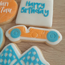 Load image into Gallery viewer, Vintage Race Car Raised Acrylic Fondant Stamp &amp; Cookie Cutter