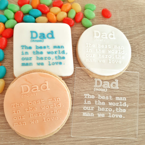 Dad Definition Raised Acrylic Fondant Stamp