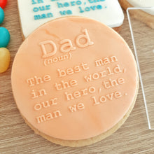 Load image into Gallery viewer, Dad Definition Raised Acrylic Fondant Stamp