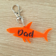 Load image into Gallery viewer, Personalised Shark Engraved Acrylic Bag Tag/Keyring