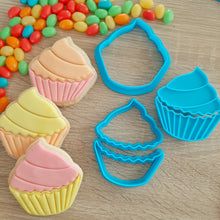 Load image into Gallery viewer, Cupcake Cookie Cutter &amp; Fondant Stamps (5 pcs)