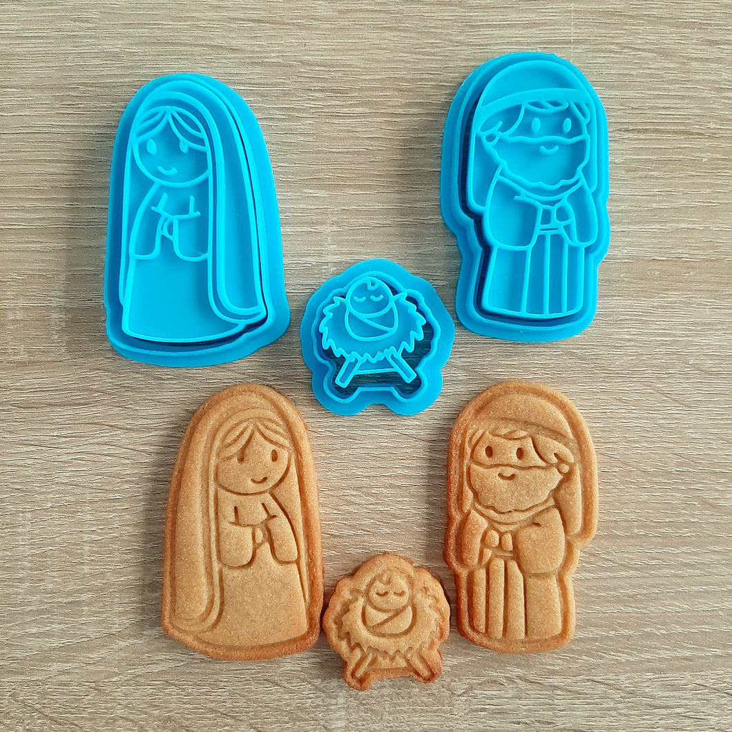 Gingerbread Nativity Stable Cookie Cutter & Stamp Set