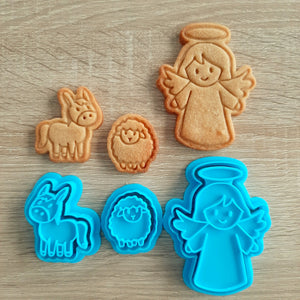 Gingerbread Nativity Stable Cookie Cutter & Stamp Set