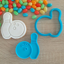 Load image into Gallery viewer, Tenpin Bowling Cookie Cutter &amp; Fondant Stamp