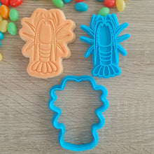 Load image into Gallery viewer, Crayfish Cookie Cutter &amp; Fondant Stamp