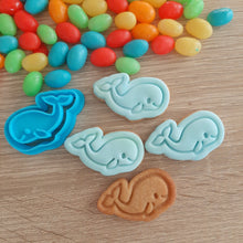 Load image into Gallery viewer, Mini Whale Cookie Cutter &amp; Stamp