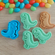 Load image into Gallery viewer, Mini Dinosaur (T-Rex) Cookie Cutter &amp; Stamp