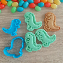 Load image into Gallery viewer, Mini Dinosaur (T-Rex) Cookie Cutter &amp; Stamp