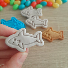 Load image into Gallery viewer, Mini Shark Cookie Cutter &amp; Stamp