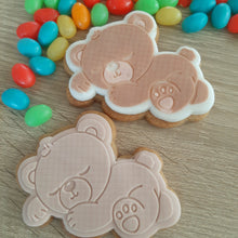 Load image into Gallery viewer, Sleepy Teddy Raised Acrylic Fondant Stamp &amp; Cookie Cutter