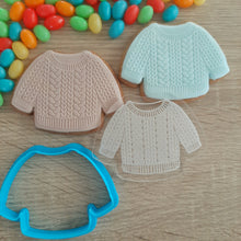 Load image into Gallery viewer, Knitted Sweater Raised Acrylic Fondant Stamp &amp; Cookie Cutter