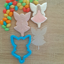 Load image into Gallery viewer, Fairy Raised Acrylic Fondant Stamp &amp; Cookie Cutter