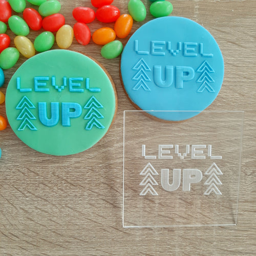 Level Up Raised Acrylic Fondant Stamp