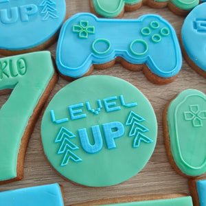 Level Up Raised Acrylic Fondant Stamp