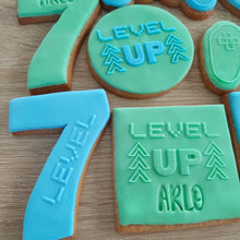 Load image into Gallery viewer, Level Up Raised Acrylic Fondant Stamp