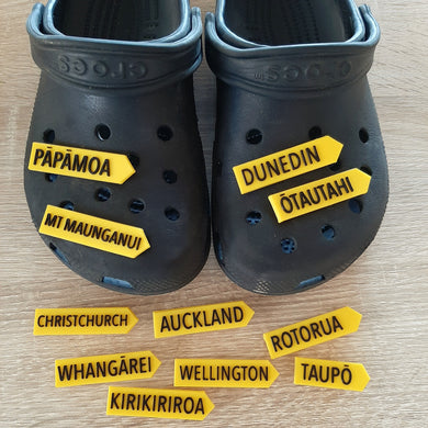 NZ Town Sign Shoe Charms