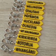 Load image into Gallery viewer, NZ Town Sign Key Ring