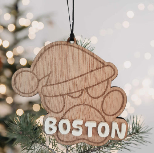 Personalised Paw Print Wooden Christmas Decoration