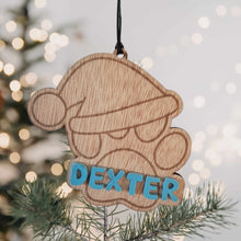 Load image into Gallery viewer, Personalised Paw Print Wooden Christmas Decoration