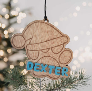 Personalised Paw Print Wooden Christmas Decoration