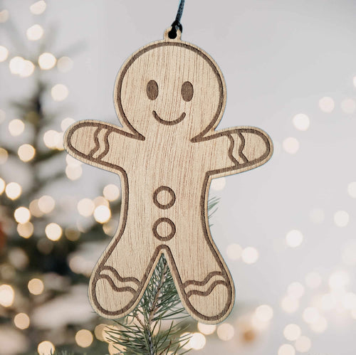 Gingerbread Man Wooden Christmas Decoration